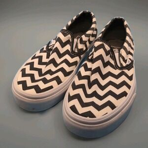 Vintage Vans Skate Shoes Waving Zebra Print Black and White Mens‎ 7 Womans 8.5